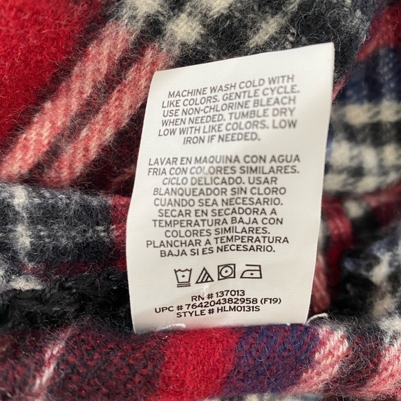 Woolrich Poncho Fleece Plaid Blanket Wrap Cape One Size - Picture 8 of 8